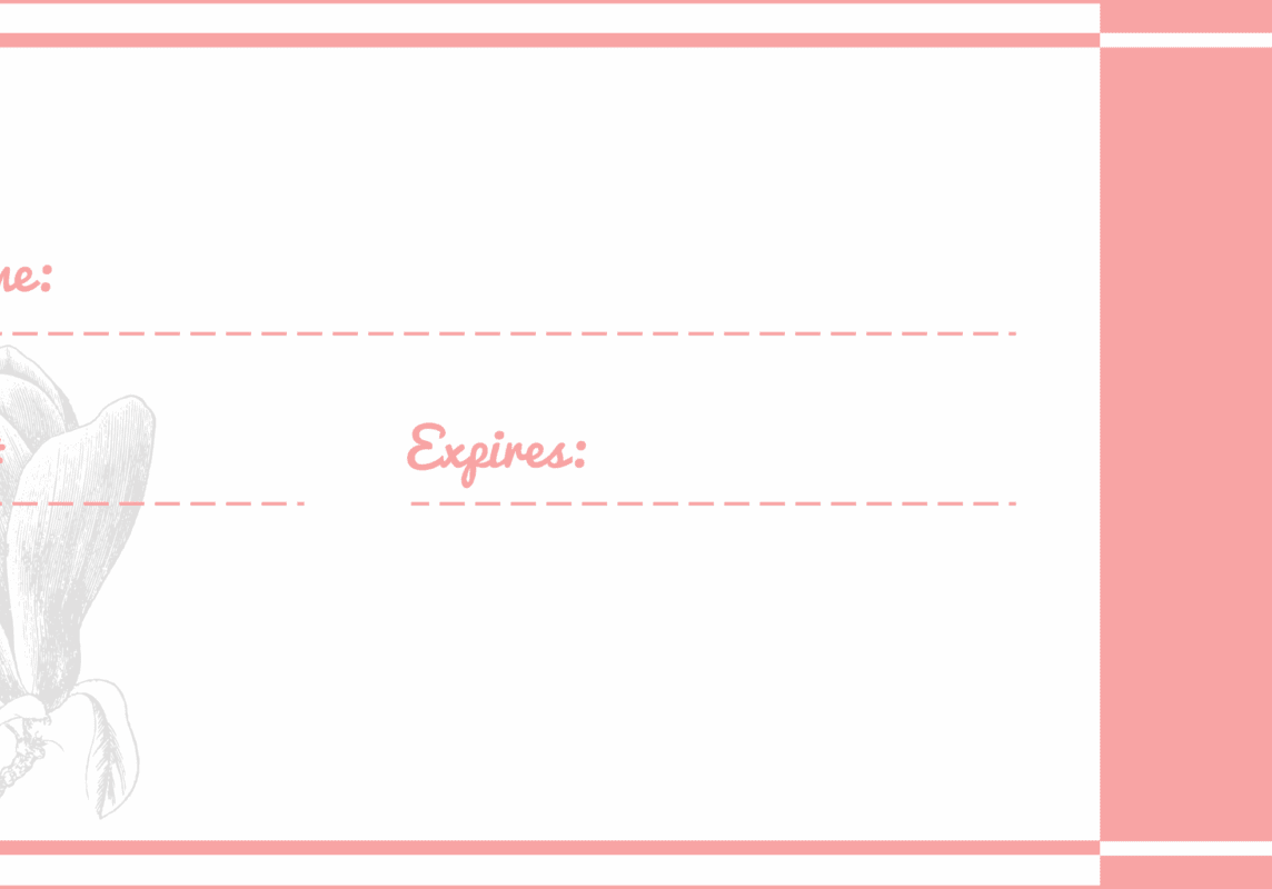 Gift certificate template with floral design.
